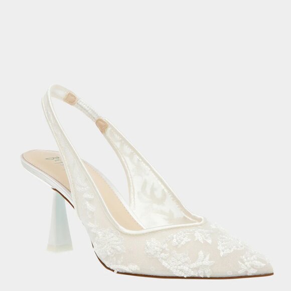 Betsey Johnson Nikki Ivory Slingback Heels - Picture 1 of 7